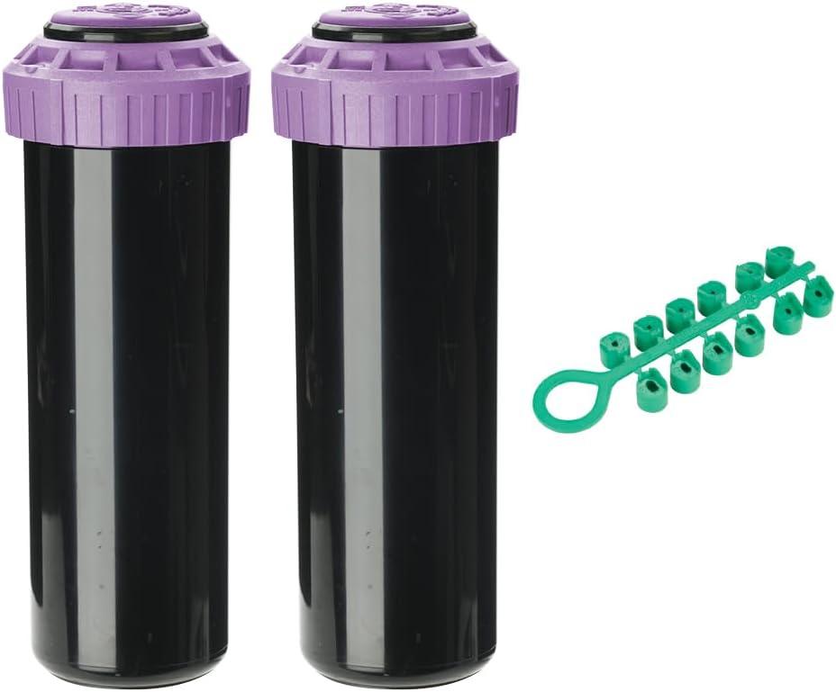 K Rain ProPlus 3/4" Reclaimed Water (RCW) Gear Drive Rotor Sprinkler 4 1/2" Pop-Up | 22' - 50' Spray Distance, 40 - 360 Arc Spray Pattern with Full-Circle | Includes Install Kit (2 Pack)