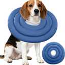 IDOMIK Dog Recovery Collar, Waterproof Soft Dog Cone After Surgery, Comfy Protective Elizabethan Collar Alternative for Dogs Cats, Adjustable Pet Neck Donut Cone Anti-Licking Biting Wounds,Navy,XL