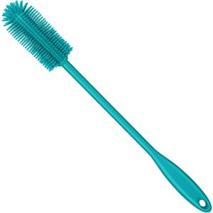 Silicone Bottle Brush, Water Bottle Cleaner Brush with Long Handle, Perfect for Cleaning Narrow Neck Containers, Vacuum Sports Bottle, Tumblers, Flask, Glassware (1 Pack, Turquoise)