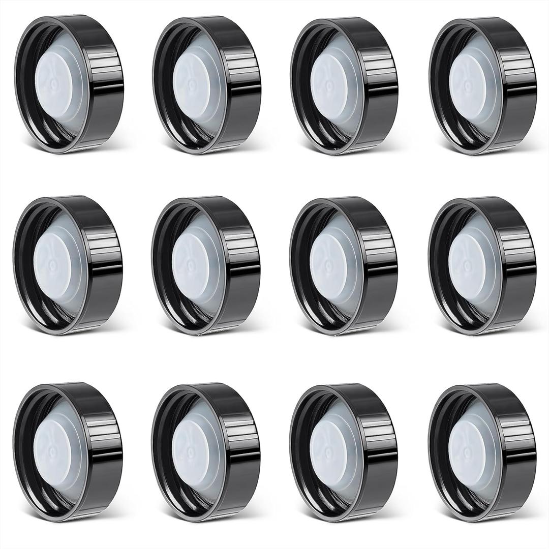 12 Pack 38mm Growler Caps, Beer Bottle caps Compatible with 1/2 Gallon and 1 Gallon Glass Gallon Jugs Replacement, Black