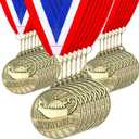 30pcs 2'' Gold Medals for Awards Winner Medals Bulk with Neck Ribbons Metal Trophy Award Prize Gift for Students Adults School Tournaments Competitions