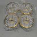 Outus 4 Pack 3-1/2 Inch (90 mm) Round Quartz Movement Clock Fit Up/Insert with Gold Trim and Arabic/Roman Numeral(Retro)