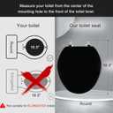 Black Round Toilet Seat Natural Wood Toilet Seat with Zinc Alloy Hinges, Easy to Install also Easy to Clean, Scratch Resistant Toilet Seat by Angol Shiold (Round, Black)