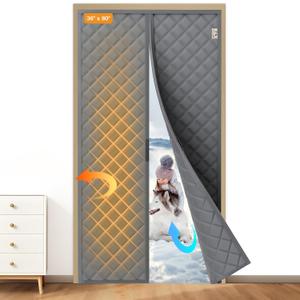 Yotache Magnetic Thermal Insulated Door Curtain Fits 36 x 80 inch Doors, Curtain Size 38" x 82" Weatherproof Oxford Material Doors Screen Covers Keep Cold Drafts Out, Gray Yotache Magnetic Thermal Insulated Door Curtain Fits 36 x 80 inch Doors, Curtain Size 38" x 82" Weatherproof Oxford Material Doors Screen Covers Keep Cold Drafts Out, Gray