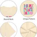 Teacher Shirts for Women Happy First Day of School Teacher Shirts Back to School Teacher Tee Tops (Small, Apricot)