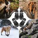 Dog Shoes for Large Small Medium Dogs - Breathable Dog Boots for Summer Hot Pavement Waterproof Paw Protector for Outdoor Walking (Black-B, #7 (3.34"*2.75")(L*W) for 40-58 lbs)