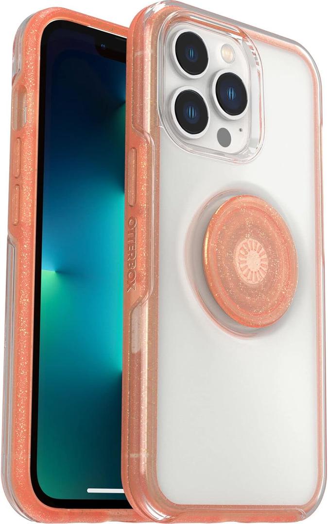 OtterBox + Pop Symmetry Series Case for iPhone 13 PRO (NOT 13/13 Mini/13 Pro Max) Non-Retail Packaging - Day Trip (Melondramatic (Clear/Orange))