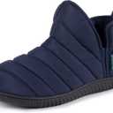 RockDove Men's Alpinz Puffer Bootie Slipper with Memory Foam (10, Navy Blue)