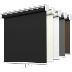 LazBlinds No Tools No Drill Cordless Roller Shades, 100% Blackout Roller Blinds for Windows, Thermal Insulated UV Protection Waterproof Roll Up Window Blinds and Shades, 25'' W x 72'' H, Black