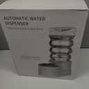 RIZZARI Large Water Dispenser for Dogs: 9L Automatic Stainless Steel Gravity Raised Pet Feeder with Specialized Brush and Triple Filter for Senior Pet Dogs with Neck Pain Garage Living Room (White)