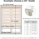 Joydeco No Drill Zebra Blinds for Windows, Cordless Day & Night Dual Sheer Roller Shades, Easy Installation, Free-Stop Lift System, Light Filtering Privacy Blinds for Home(Beige,22" W x 75" H)