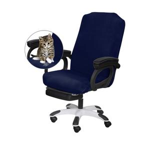 Office Chair Cover- Large, Navy- Removable Computer Chair Covers for Office Chair with Zipper for Universal Rotating Chair Desk Chair Cover High Back Chairs Seat Washable Protector for Pets