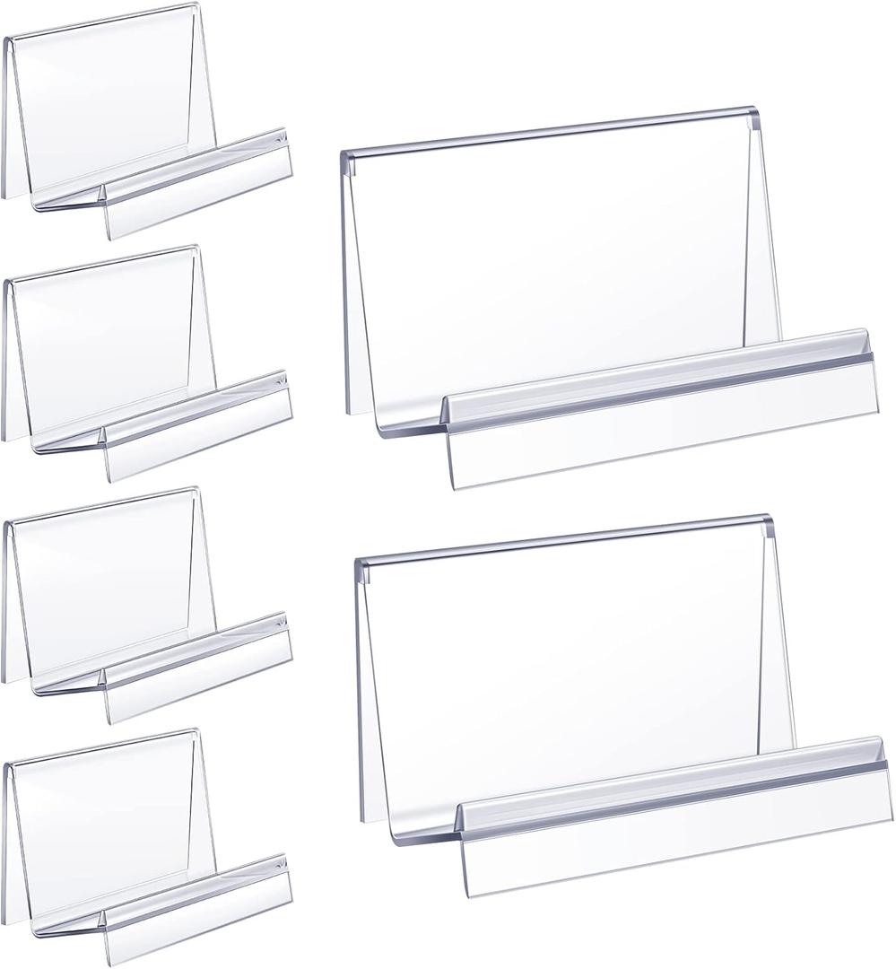 Qunclay 6 Pcs Purse Display Stand Clear Acrylic Wallet Display Stand Purse Holder Handbag Organizer for Bag Phone Cards Store