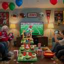 Gatherfun Football Touchdown Cupcake Stand - for Football Theme Birthday & Tailgate Party, Football Party Decorations