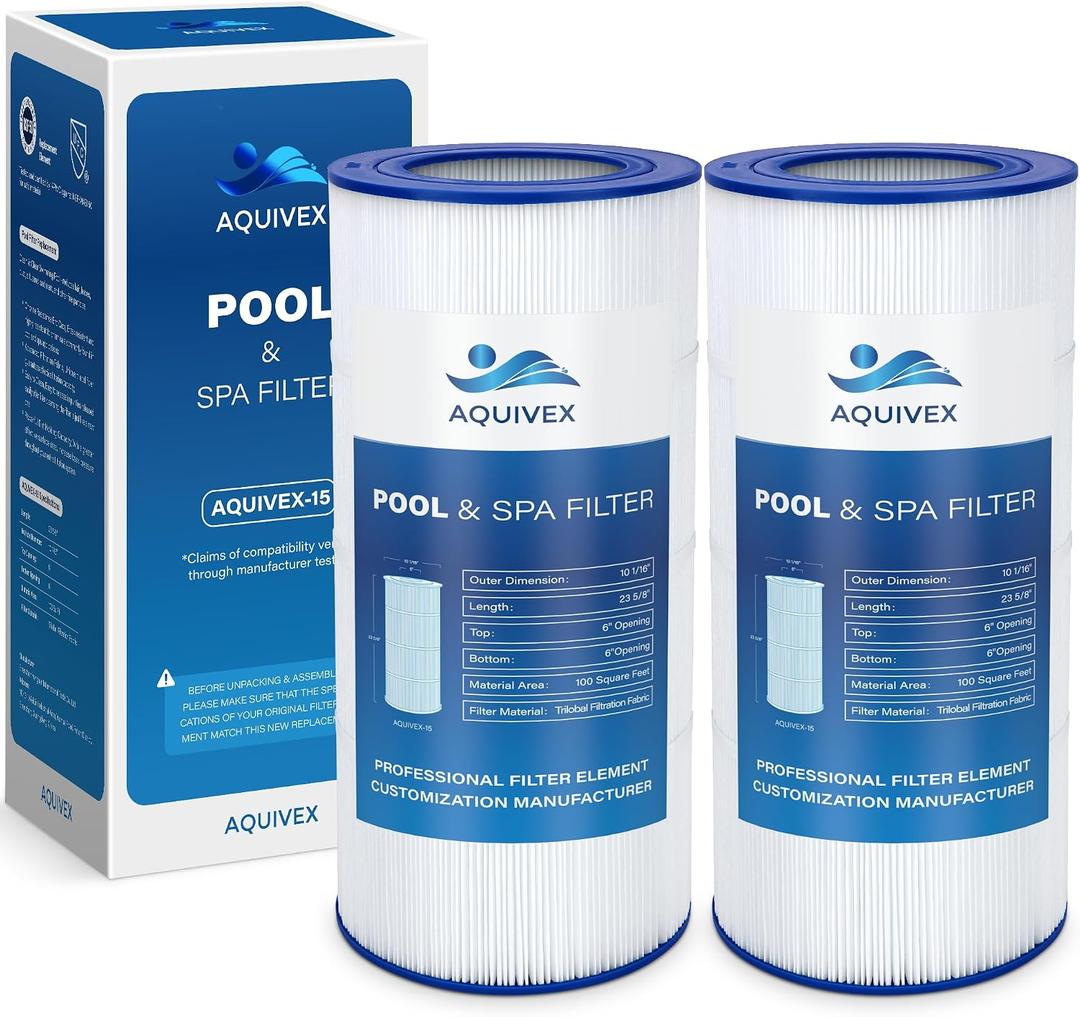 CCRP100 Pool Filter Cartridge, Compatible with Pentair Clean & Clear 100, 160316, EC-160316, Pentair Clean and Clear RP 100, 160354, EC-160354, R173215, Pleatco PAP100, Unicel C-9410, 2 Pack