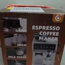 AMZCHEF Espresso Machine With Grinder, 190-201 Temp Control Coffee machine with 44 Grind Setting, Milk Frother, Touch Screen, Cold Brew, Sliver