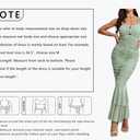 CHARTOU Women's Sleeveless Strappy Prom Party Evening Ruched Bodycon Mermaid Fishtail Maxi Dress (Blue, S)