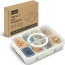 Divided Serving Tray for Candy, Condiment, Fruits and Nuts - Dishwasher Safe Snackle Box Container with Lid - Portable Charcuterie Board for Parties, Picnics, Travel and On-the-Go Snacking (8 Cups)