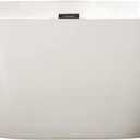 WOODBRIDGE 48" Acrylic Freestanding Bathtub Contemporary Soaking Tub, White Acrylic(Chrome Drain/Overflow),BTA1703-C-Drain&O