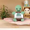 5 x ZEPHYRION Mini Cute Turtle Positive Crochet Animals, Motivational Gifts for Women Men, Inspirational Gifts for Teens, Handmade Encouragement Small Funny Animals Stuff Things Turtle Decor