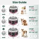 Love's cabin Pet Puppy Dog Playpen, Medium Dog Tent Crates Cage Indoor/Outdoor, Portable Playpen for Cat, Foldable Pop Up Dog Kennel Playpen with Carring Case, Removable Zipper Top, Light Pink, Size: 30.0"L x 30.0"W x 23.0"H