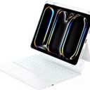 ZENLU iPad Pro 11 inch 2024 Case with Keyboard Detachable, Rugged Protective Case with 7-Color Backlit Keyboard, Multi-Touch Trackpad, Pencil Holder, Vertical Kickstand for iPad Pro 11" M4 (White)