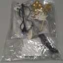 Magical Wizard Birthday Party Decorations 12PCS Set includes glasses, golden balls, wings, broom, hat, book, and wand accessories