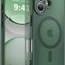 MOCCA Magnetic for iPhone 17 Case, (Compatible with Magsafe) (16FT Military Grade Protection) Full Camera Protection Anti-Fingerprint Slim Translucent Matte Phone Cover 6.3",Midnight Green