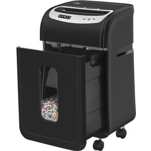 Mirco-Cut Paper Shredder Heavy Duty, 18-Sheet Shreds Paper/Card/Staple/Clip Paper Shredder for Home Office Use, Security Level P-4 Jam Proof System 30L Pullout Basket and Wheels