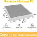 5-Inch Metal Box Spring， Metal Bed Frame Base，Low Profile Metal Foundation, Easy Assembly, Durable Support,Noise-Free,Queen