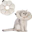 H HIDREAM Soft Cat Cone Collar Cute Adjustable Cat Recovery CollarElizabethan e Collar That can Protect Head and Foot WoundsEgg White All-Season Style