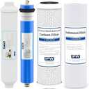 IPW Industries Universal 4-Stage Under Sink Reverse Osmosis Replacement Filter Kit | Replace Every 6-12 Months for Pure, Refreshing Water