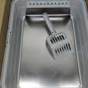 Stainless Steel Cat Litter Box for Small Cats, Odor Free Metal Litter Box | High Sides Lid Open Top Low Entry Litter Pan Easy Cleaning Kitty Cat Box Anti-Urine Leakage Non-Sticky Include Scoop
