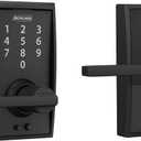 Schlage FE695 CEN 622 LAT Touch Century Lock with Latitude Lever, Electronic Keyless Entry Lock, Matte Black