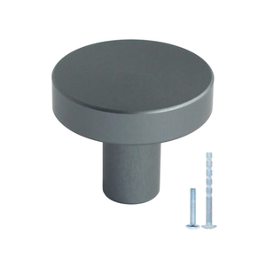 10 Pack Grey Cabinet Knobs Dresser Knobs, Solid Kitchen Cabinet Knobs Drawer Knobs, Metal Grey Knob for Cabinets and Drawers