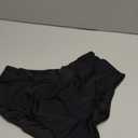 Zmart Womens High Waisted Bikini Bottoms - V Cut Full Coverage Bathing Suit Swimsuit Bottom with Twist Front (Large, Black)