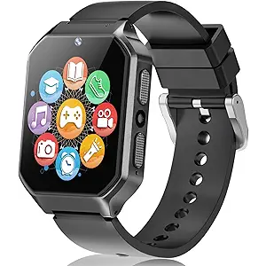 Smart Watch for Kid Age 4 5 6 7 8 9 10 Boys Girls Learning Toy with 26 Puzzle Game 1.69" Touch Screen HD Camera Video Music Player Alarm Clock Storybook Pedometer Christmas Birthday Gift Idea (black)