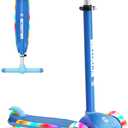 XJD 3-Wheel Scooter for Kids 2-8, Dynamic Gradient Deck Lights, Blue