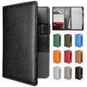 Mymazn Server Books for Waitress Book Waiter Book, Serving Book with Money Pockets, Cute Waitress Accessories Fits Server Apron, Black