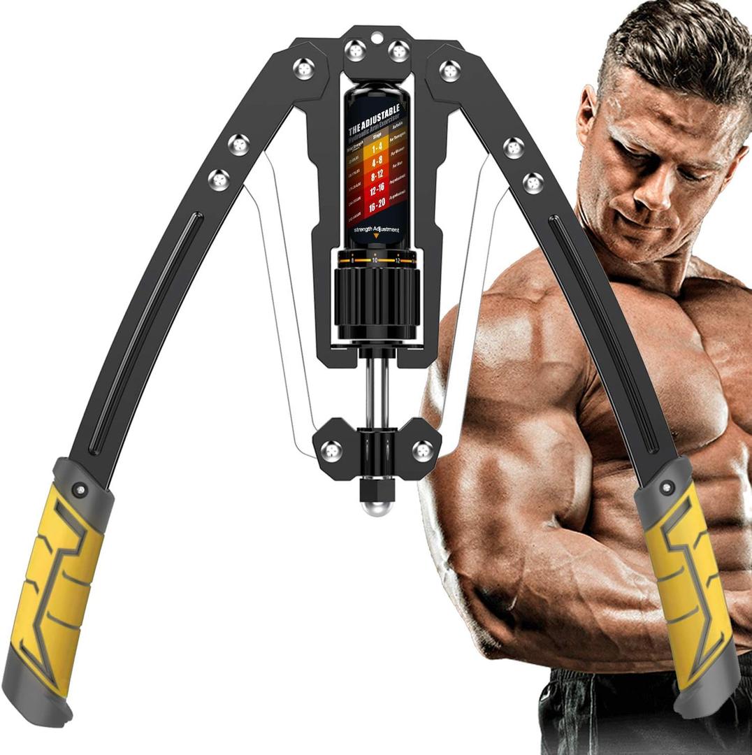 EAST MOUNT Twister Arm Exerciser - Adjustable 22-440lbs Hydraulic Power, Home Chest Expander, Shoulder Muscle Training Fitness Equipment, Arm Enhanced Exercise Strengthener. (Yellow)