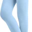 EMEM Apparel Women's Solid Colored Opaque Microfiber Footed Tights (Light Blue), Size: C
