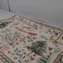 5x7Ft Christmas Area Rugs for Living Room, Non-Slip Grey Washable Holiday Rugs, Christmas Tree Santa Claus Animal Print Rug for Bedroom, Carpet for Dining Room Office