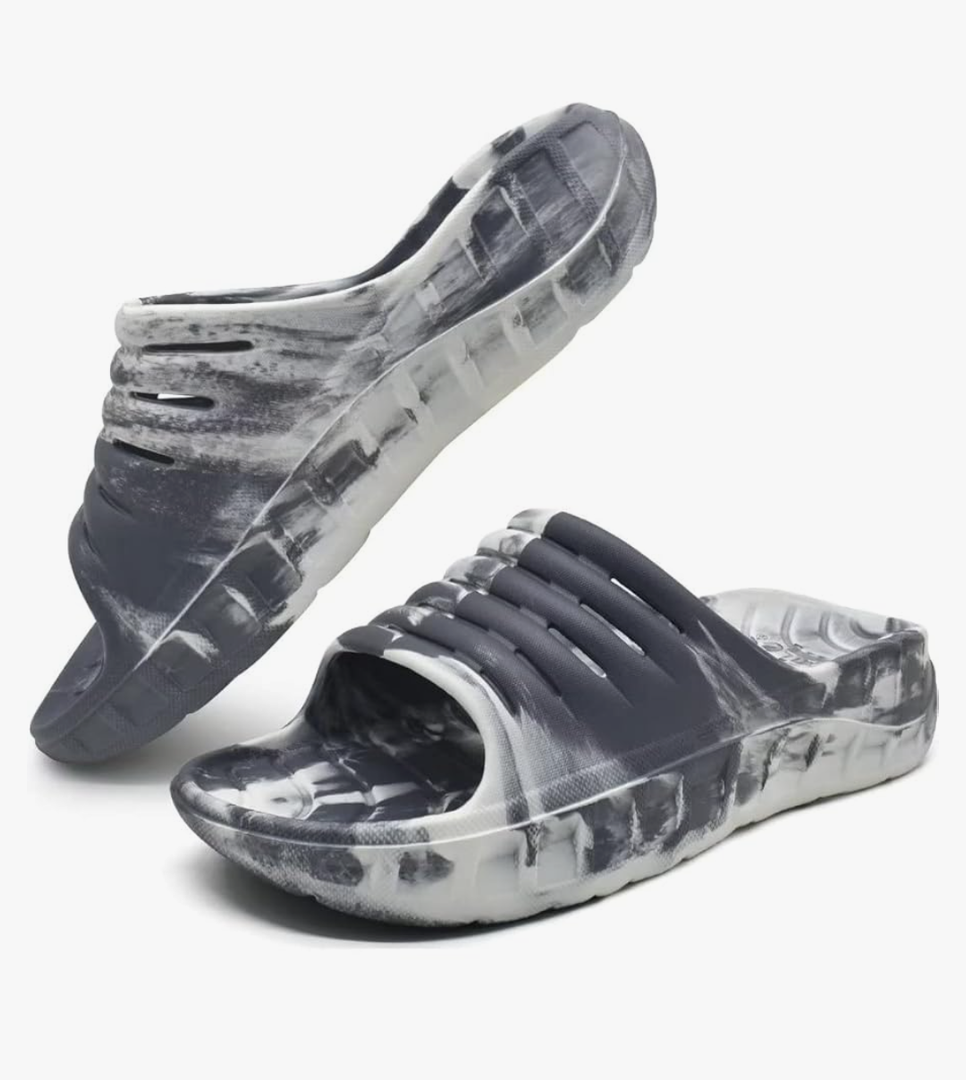 GPOS Mens Sport Recovery Sandals Plantar Fasciitis Thick Cushion Slides Sandals Lightweight Comfort Orthotic Slippers 11
