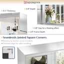 Keonjinn 16 x 24 Inch Brushed Silver Bathroom Mirror for Wall, Silver Rectangle Vanity Mirror, Modern Farmhouse Mirrors, Metal Framed Rectangular Square Corner Mirrors(Horizontal/Vertical)