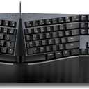 Perixx PERIBOARD-535BR Wired Ergonomic Mechanical Split Keyboard - Low-Profile Brown Tactile Switches - Programmable Feature with Macro Keys - Compatible with Windows and Mac OS X - US English, Black