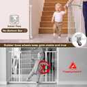 46.5"-61" Retractable No Bottom Bar Baby Gate for Stairs, 36" Tall