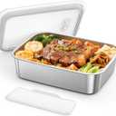 Docusvect 1.3L Replaceable Inner Container for Rechargeable Heated Lunch Box, Stainless Steel Meal Container with Leak-Proof Lid and Removable Tray Divider, Dishwasher Safe