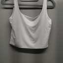 ForeFair Women's Sleeveless Square Neck Tank Top Double Layer Basic Crop Tops Summer Fitness Workout Casual Tops (Medium, White)