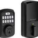 Kwikset 99420-003 Aura Bluetooth Programmable Keypad Door Lock Deadbolt Featuring SmartKey Security, Iron Black