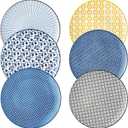 Dinner Plates Set of 6, 10.5 Inch Ceramic Dish Set Plate Set for Kitchen, Microwave, Oven and Dishwasher Safe, Scratch Resistant